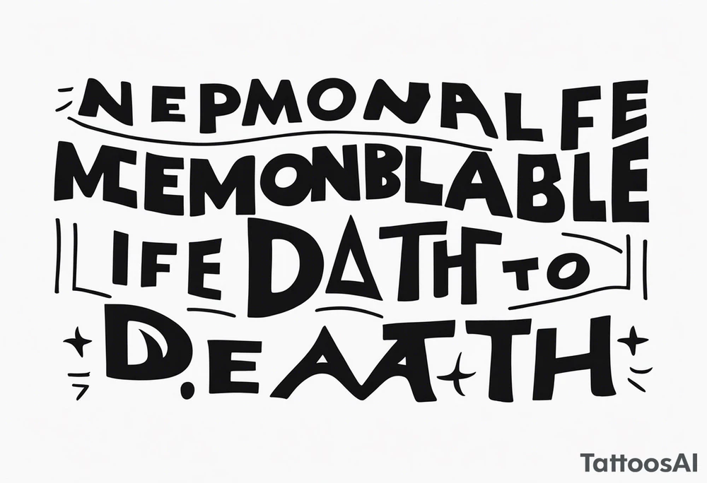 armband with these words: memorable life honorable death tattoo idea