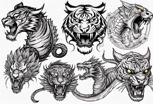 tiger fights dragon tattoo idea