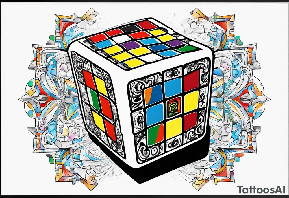 Rubiks cube where the letter C is visible on the front tattoo idea