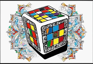 Rubiks cube where the letter C is visible on the front tattoo idea