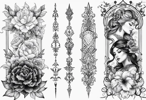 Floral Space Spine Tattoo tattoo idea