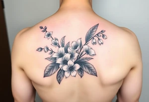Larkspur and lily of the valley bouquet tattoo tattoo idea
