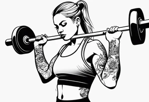 FEMALE WEIGHT LIFTER tattoo idea