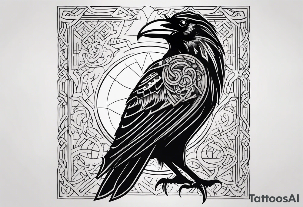 Viking crow
 in a Viking style tattoo idea