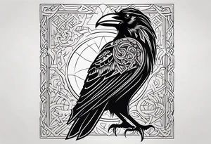 Viking crow
 in a Viking style tattoo idea