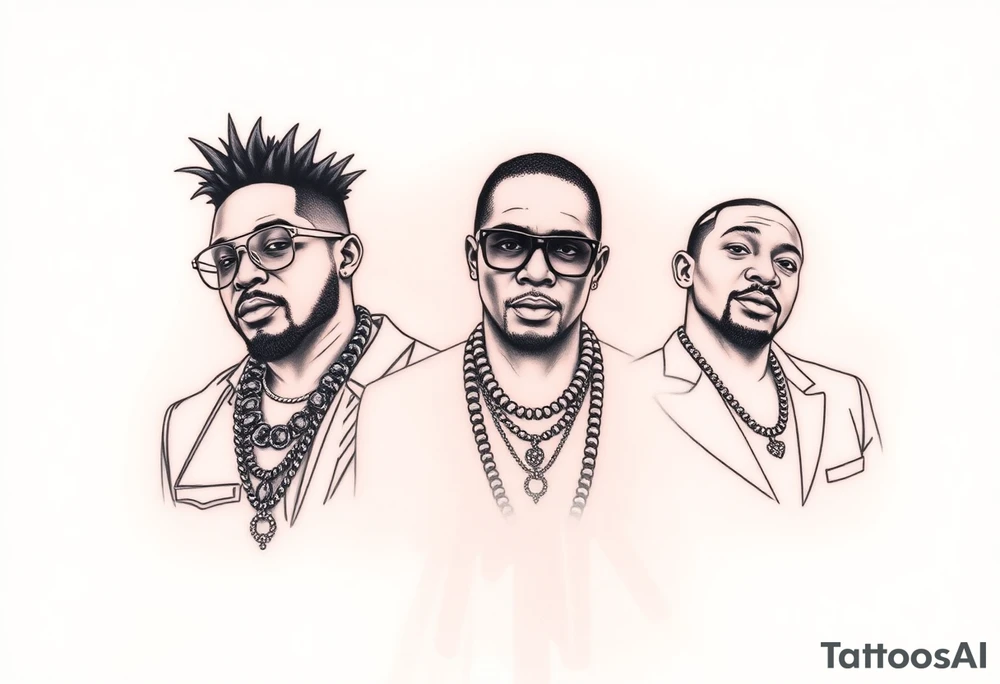 The rappers young thug and gunna and playboicarti tattoo idea