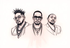 The rappers young thug and gunna and playboicarti tattoo idea