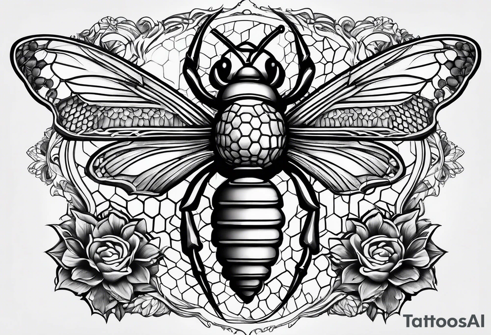 Honeycomb spaced tattoo idea