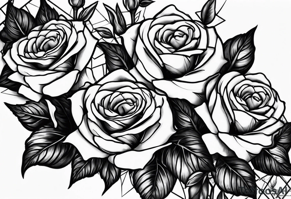 Dead roses stack sleeve tattoo idea