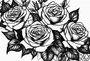 Dead roses stack sleeve tattoo idea