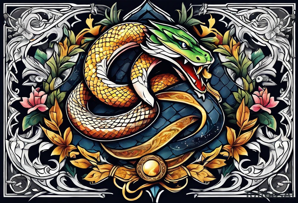 snake and dagger tattoo idea