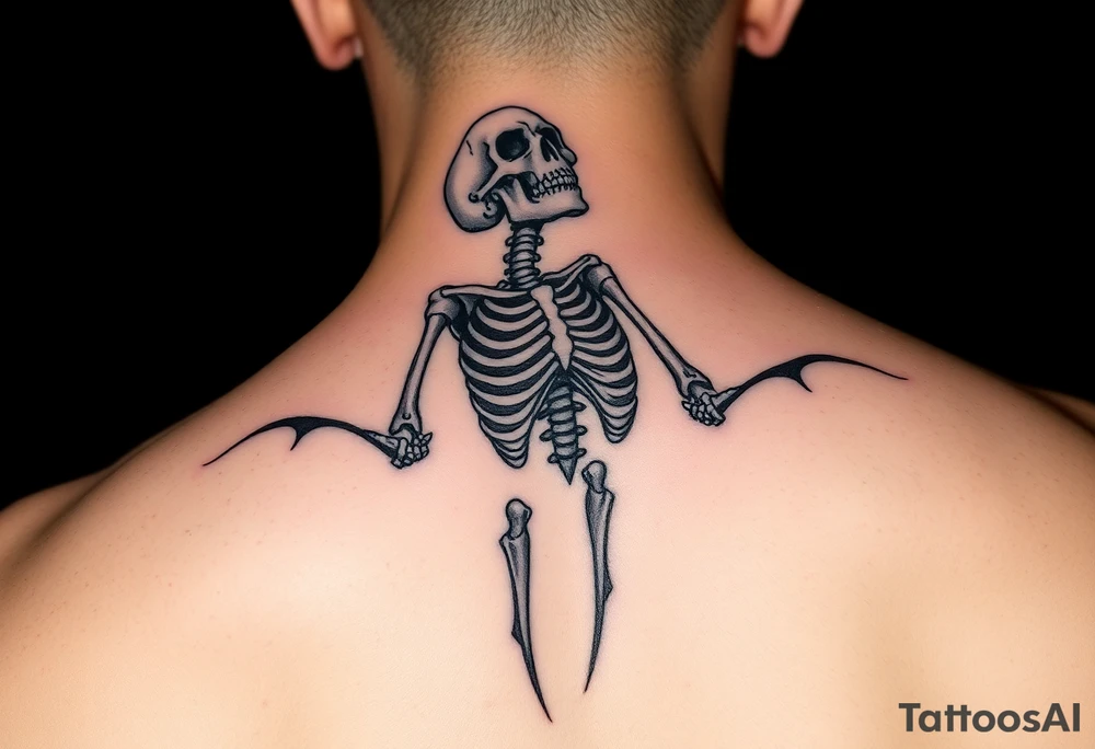 Hell skeleton trying to reach up tattoo idea