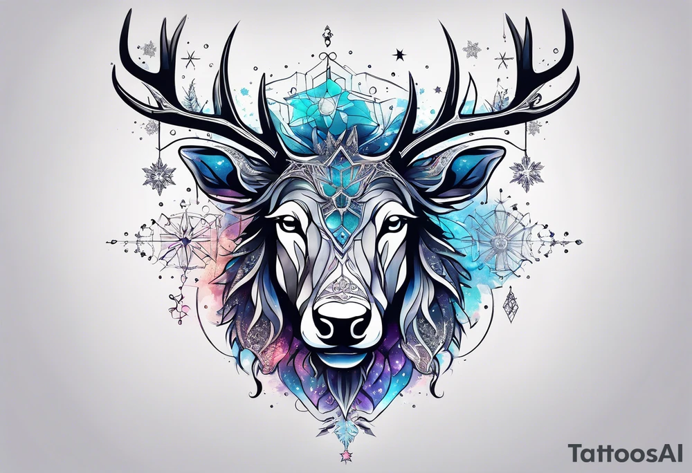 Constellation, animal, snowflake tattoo idea