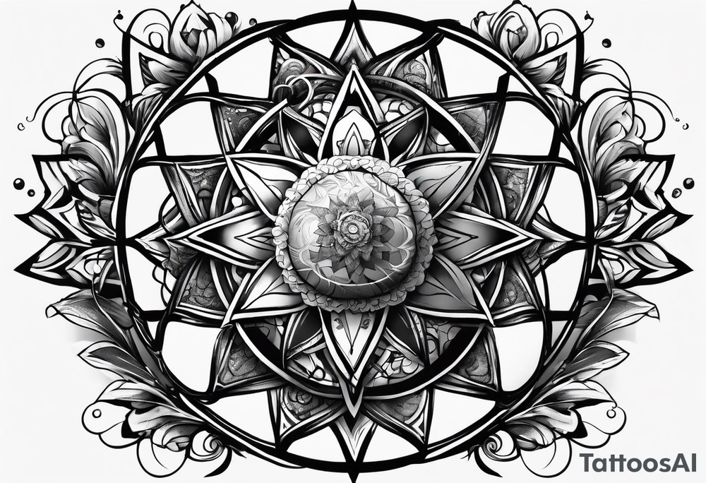 atom with quantum wave of electrons tattoo idea