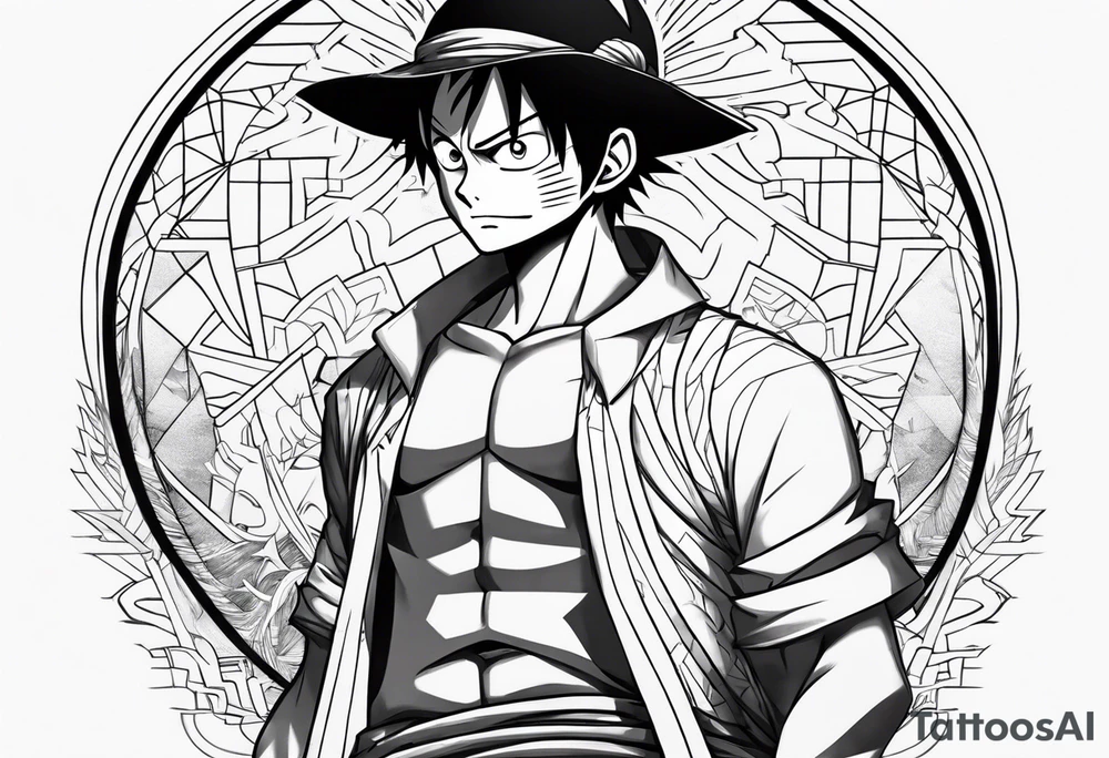 Luffy nika form on tricep tattoo idea