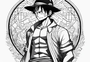 Luffy nika form on tricep tattoo idea