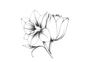 Daffodil and Tulip tattoo idea