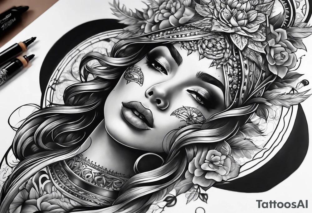 full sleeve sketch tattoo idea