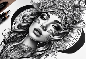 full sleeve sketch tattoo idea