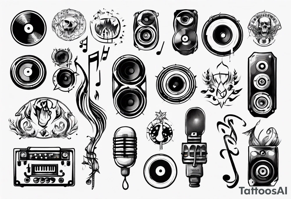 music sound tattoo idea