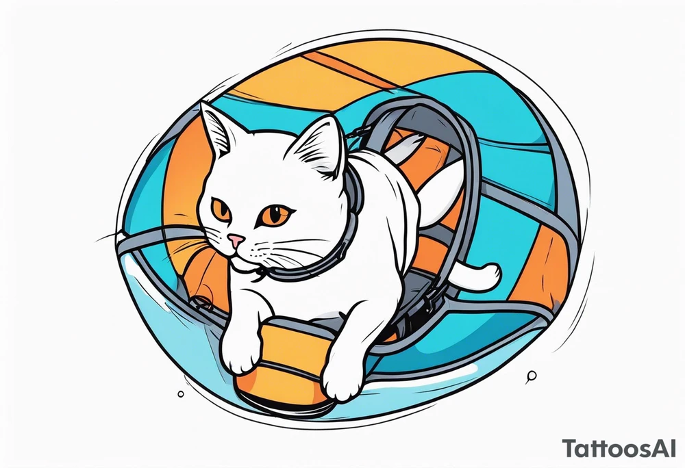 a cat going skydiving tattoo idea
