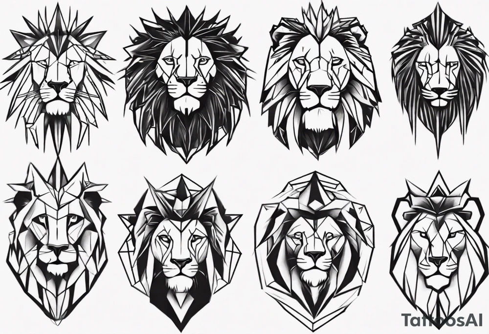 wild king lion tattoo idea
