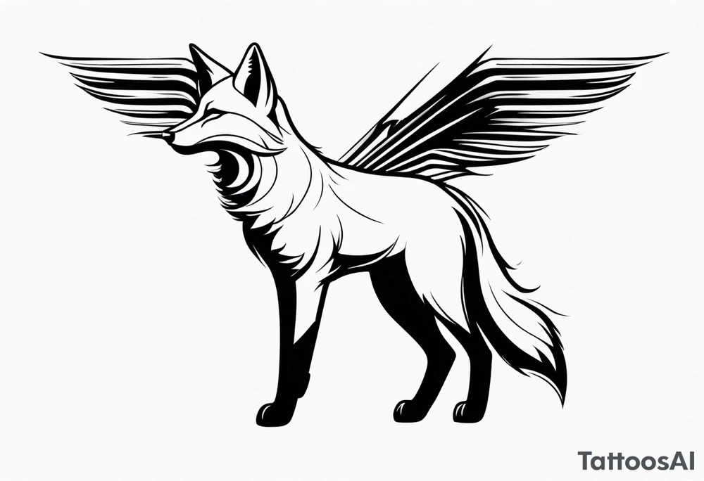 Fox with wings tattoo idea