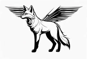 Fox with wings tattoo idea