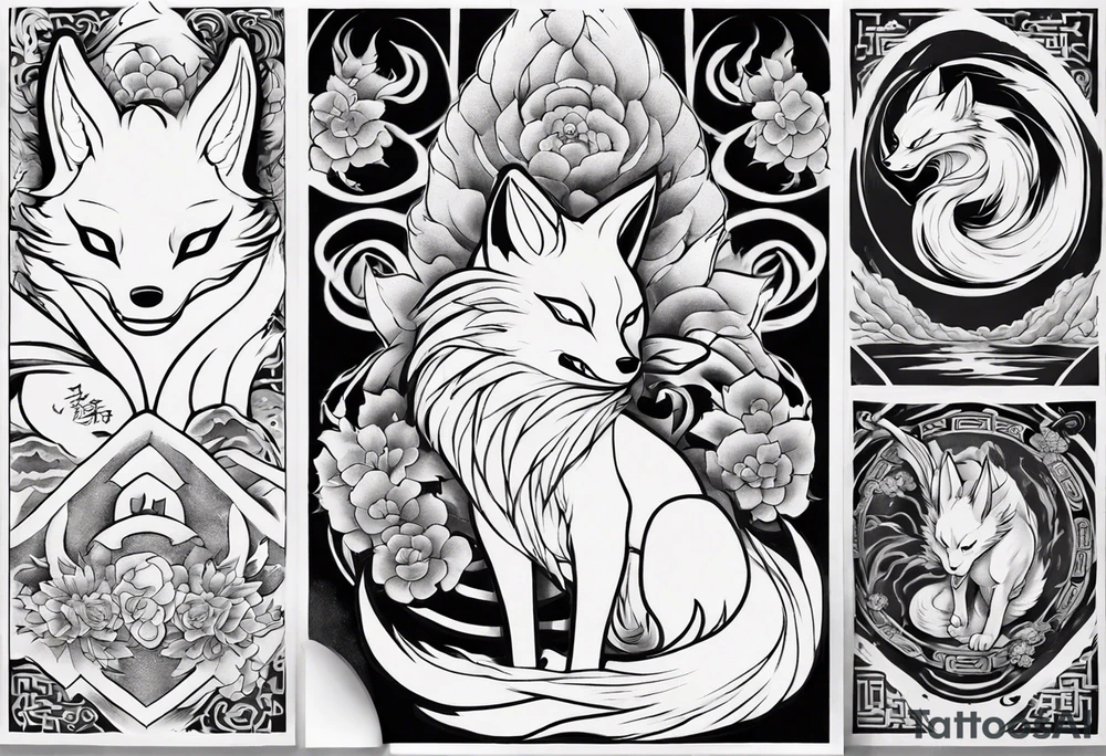 Japanese kitsune tattoo idea