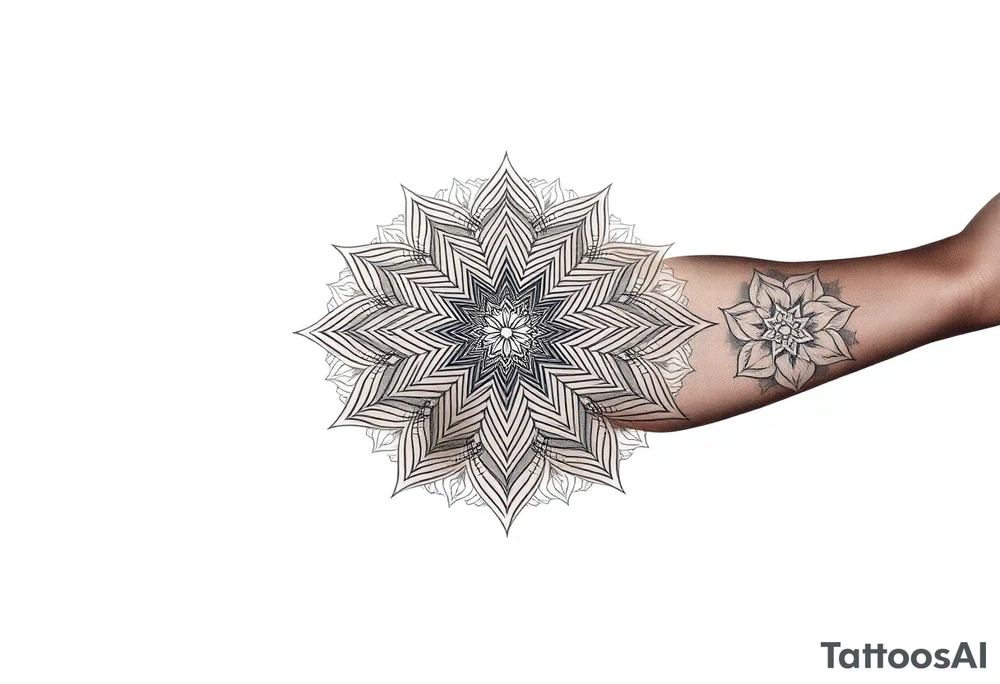 intricate mandala with sacred geometry and cosmic elements tattoo idea