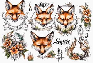 sapere aude  schrift und 
fuchs tattoo idea