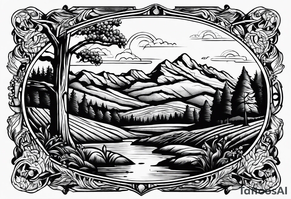 Tennessee landscape tattoo idea