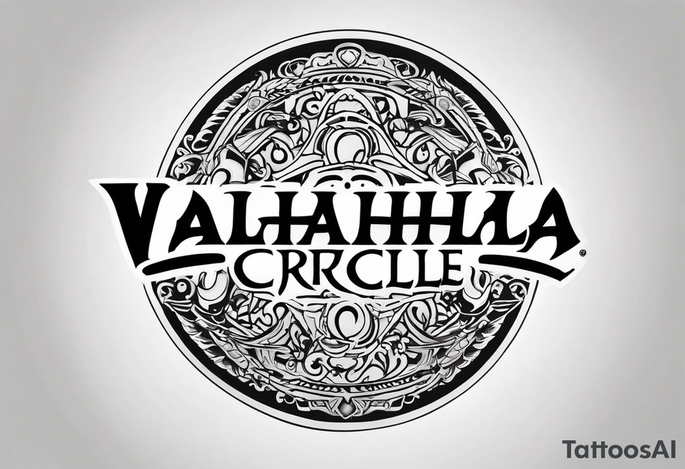 sword Valhalla circle tattoo idea