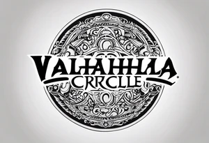 sword Valhalla circle tattoo idea