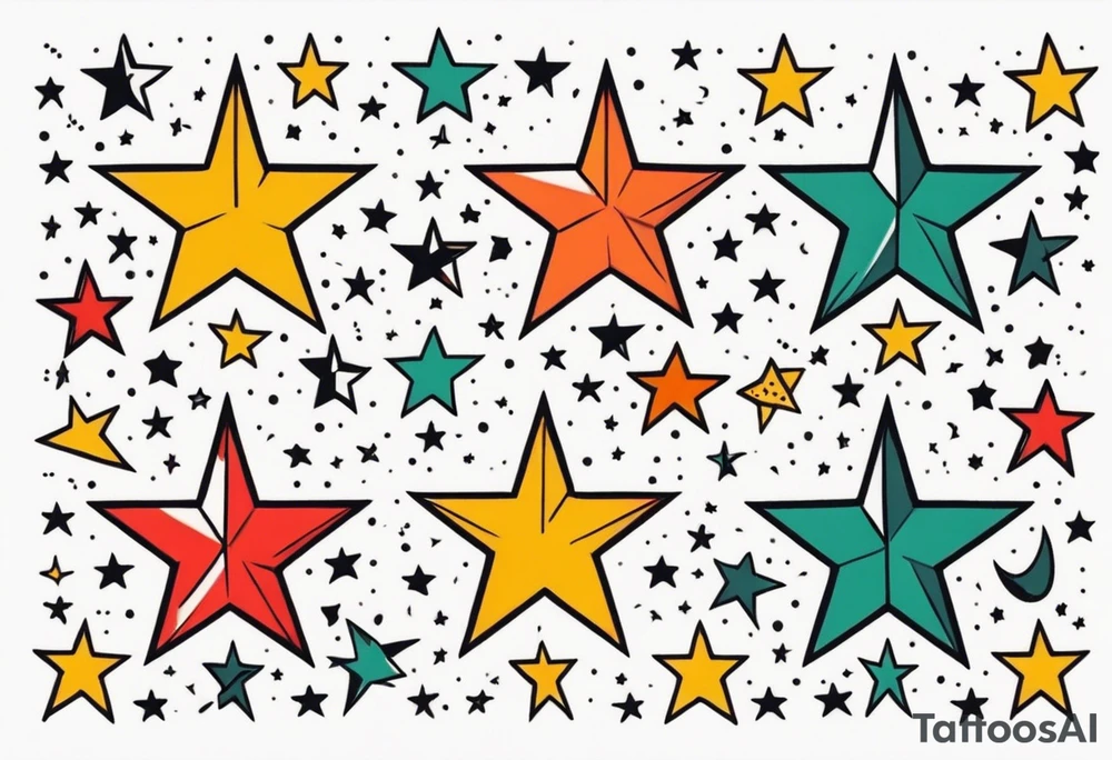 stars and moon

old school vintage simple traditional design with vintage
bold color simple tattoo idea