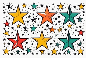 stars and moon

old school vintage simple traditional design with vintage
bold color simple tattoo idea