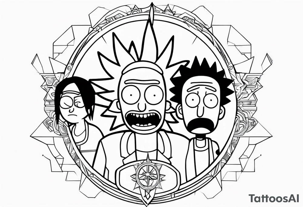 Ricky e morty minimalista tattoo idea