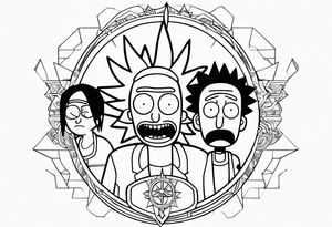 Ricky e morty minimalista tattoo idea