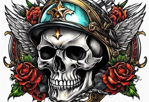 Herald of war skull tattoo idea