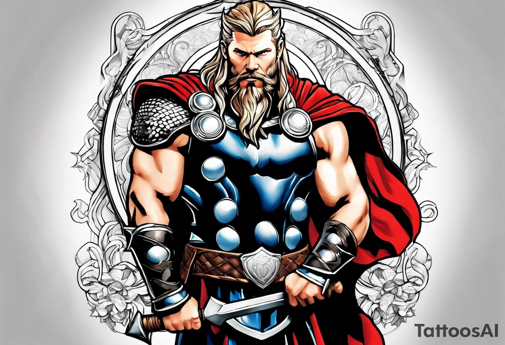 Thor with an Atheist "A" in the background tattoo idea