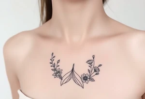 ethereal mermaid with flowing hair among coral and sea flowers tattoo idea