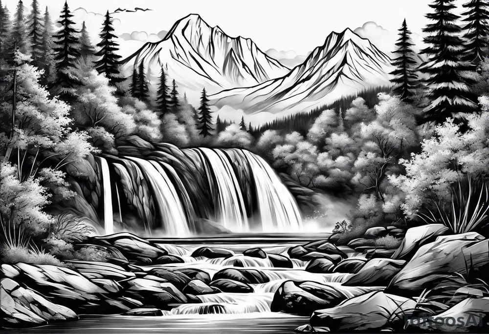 water fall tattoo idea