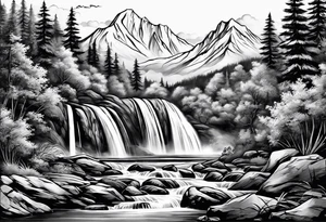 water fall tattoo idea