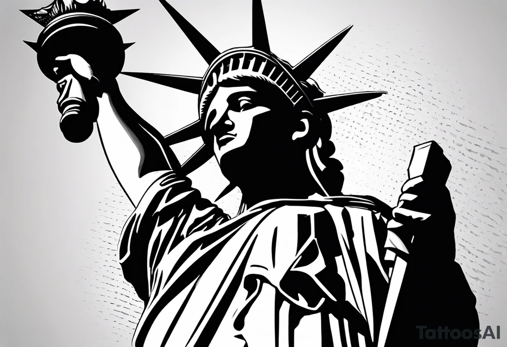 Statue of Liberty flag tattoo idea
