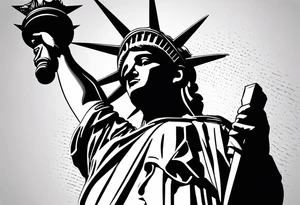 Statue of Liberty flag tattoo idea
