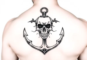 anchor and skull tattoo idea
