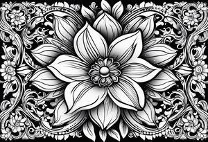 ornaments of flowers tattoo idea