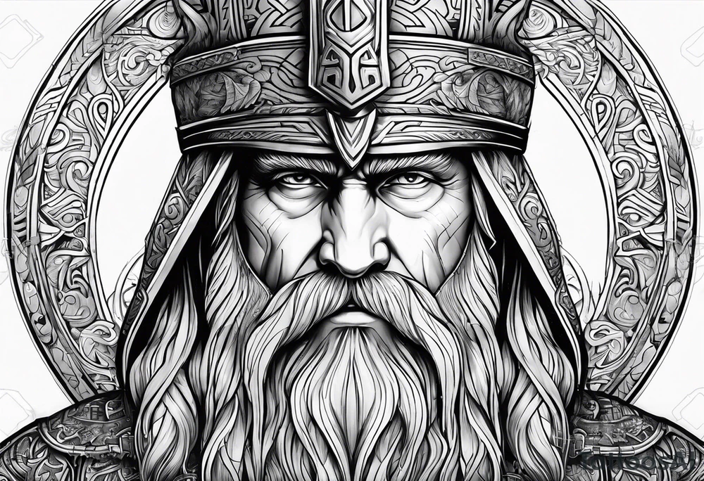 odin face no helmet tattoo idea