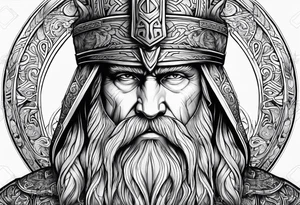 odin face no helmet tattoo idea
