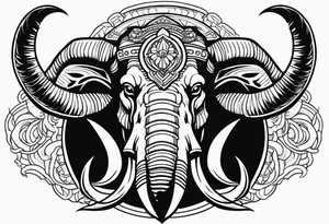 berserking strong mammoth head centerpiece tattoo idea